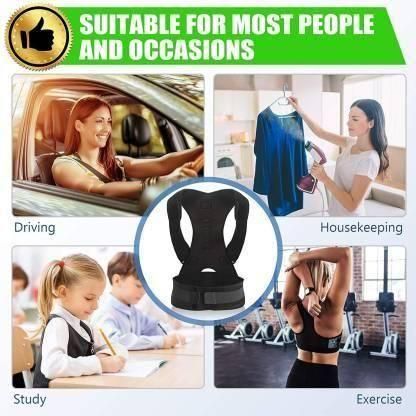 Magnetic Therapy Posture Corrector Shoulder Belt Back PainRelief & Abdomen Support Back & Abdomen Support (Black Color)